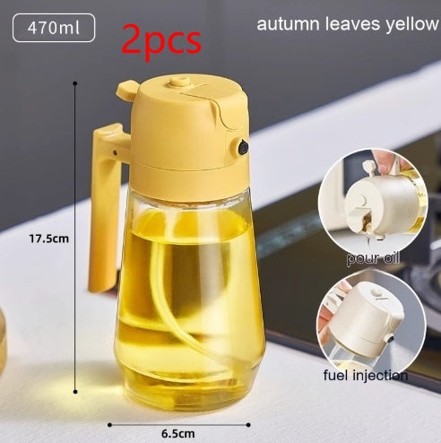 470ML, 2 In 1 Glass Oil Sprayer Dispenser