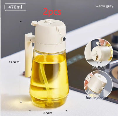 470ML, 2 In 1 Glass Oil Sprayer Dispenser