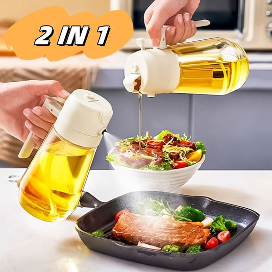 470ML, 2 In 1 Glass Oil Sprayer Dispenser