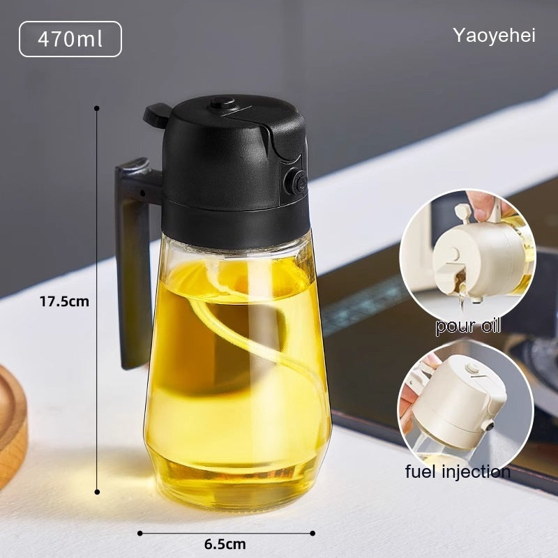 470ML, 2 In 1 Glass Oil Sprayer Dispenser
