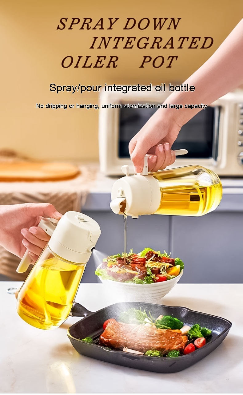 470ML, 2 In 1 Glass Oil Sprayer Dispenser