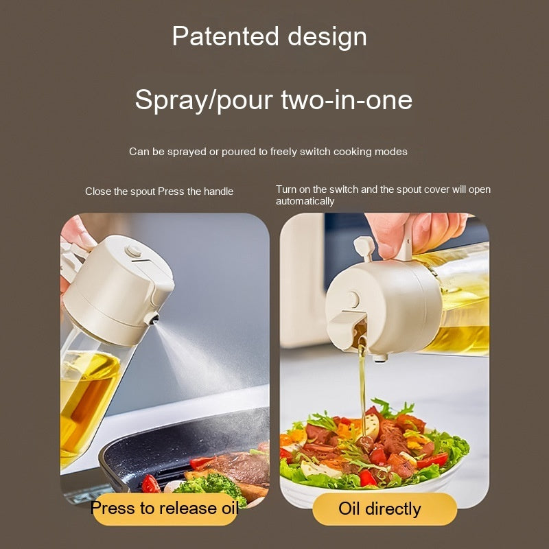 470ML, 2 In 1 Glass Oil Sprayer Dispenser