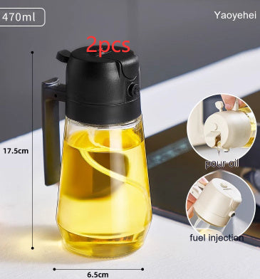 470ML, 2 In 1 Glass Oil Sprayer Dispenser